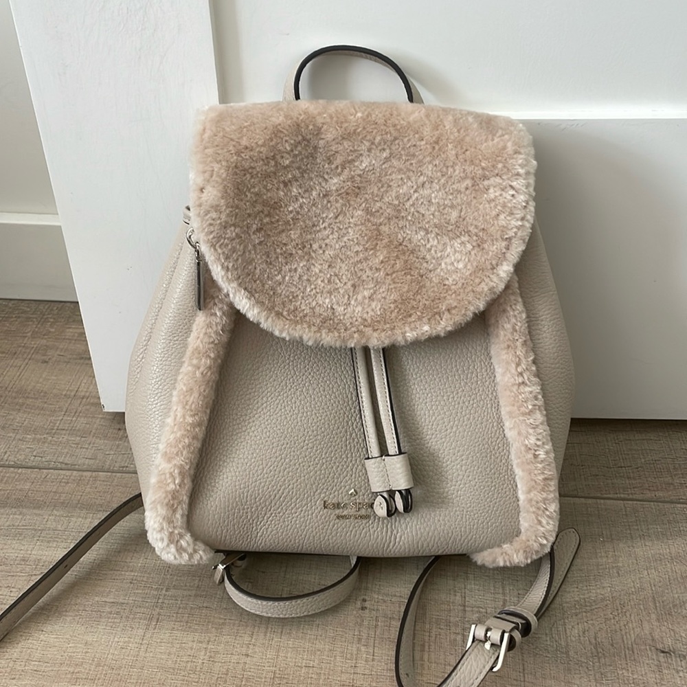 Kate Spade Leila Shearling Medium Flap Backpack